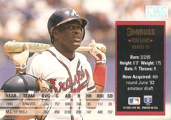 Ron Gant  baseball card collectible - Main Image 2