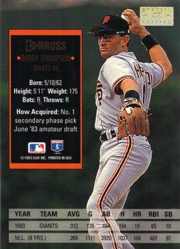 Robby Thompson  baseball card collectible - Main Image 2