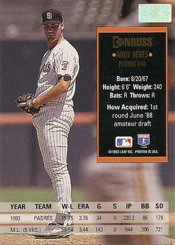 Andy Benes  baseball card collectible - Main Image 2