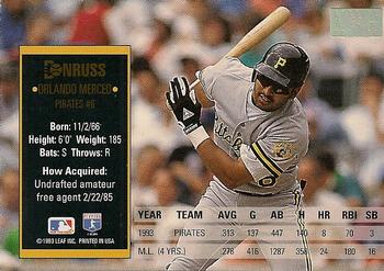 Orlando Merced  baseball card collectible - Main Image 2