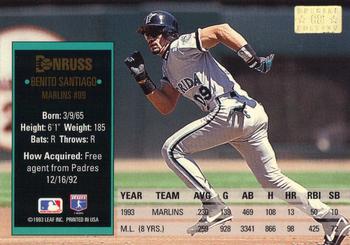 Benito Santiago  baseball card collectible - Main Image 2