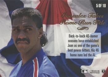 Juan Gonzalez  baseball card collectible - Main Image 2