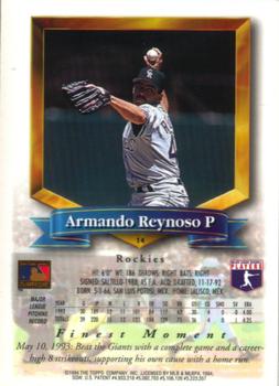 Armando Reynoso  baseball card collectible - Main Image 2