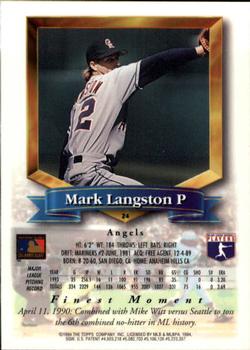 Mark Langston  baseball card collectible - Main Image 2