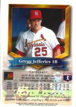 Gregg Jefferies  baseball card collectible - Main Image 2