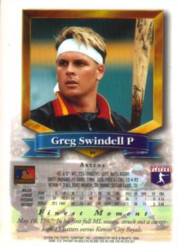 Greg Swindell  baseball card collectible - Main Image 2