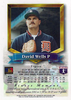 David Wells  baseball card collectible - Main Image 2