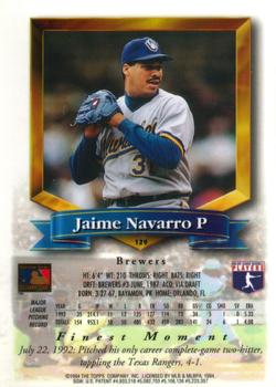 Jaime Navarro  baseball card collectible - Main Image 2