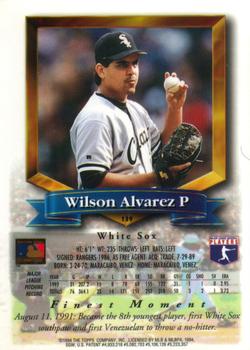 Wilson Alvarez  baseball card collectible - Main Image 2