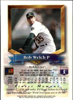 Bob Welch  baseball card collectible - Main Image 2