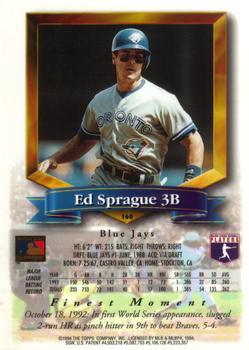 Ed Sprague  baseball card collectible - Main Image 2