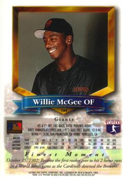 Willie McGee  baseball card collectible - Main Image 2