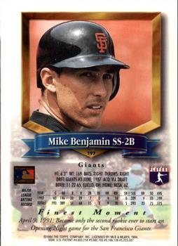 Mike Benjamin  baseball card collectible - Main Image 2