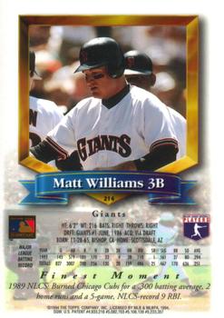 Matt Williams  baseball card collectible - Main Image 2