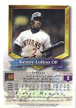Kenny Lofton  baseball card collectible - Main Image 2