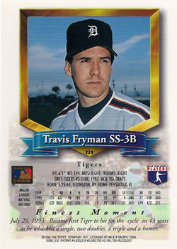 Travis Fryman  baseball card collectible - Main Image 2