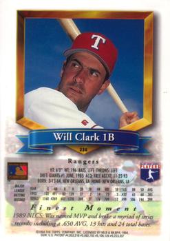 Will Clark  baseball card collectible - Main Image 2