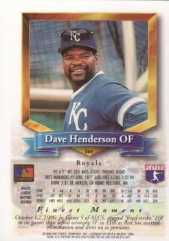 Dave Henderson  baseball card collectible - Main Image 2