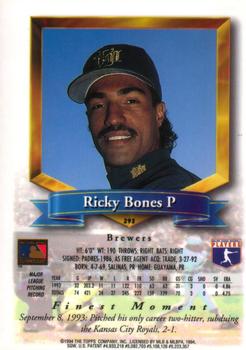 Ricky Bones  baseball card collectible - Main Image 2