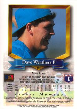 Dave Weathers  baseball card collectible - Main Image 2