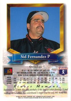 Sid Fernandez  baseball card collectible - Main Image 2