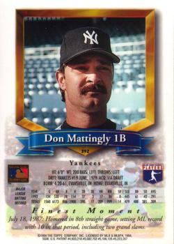 Don Mattingly  baseball card collectible - Main Image 2