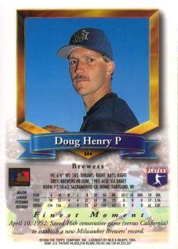 Doug Henry  baseball card collectible - Main Image 2