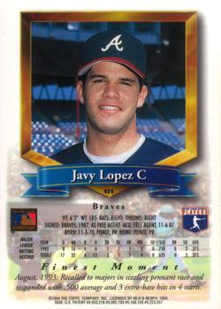 Javy Lopez  baseball card collectible - Main Image 2