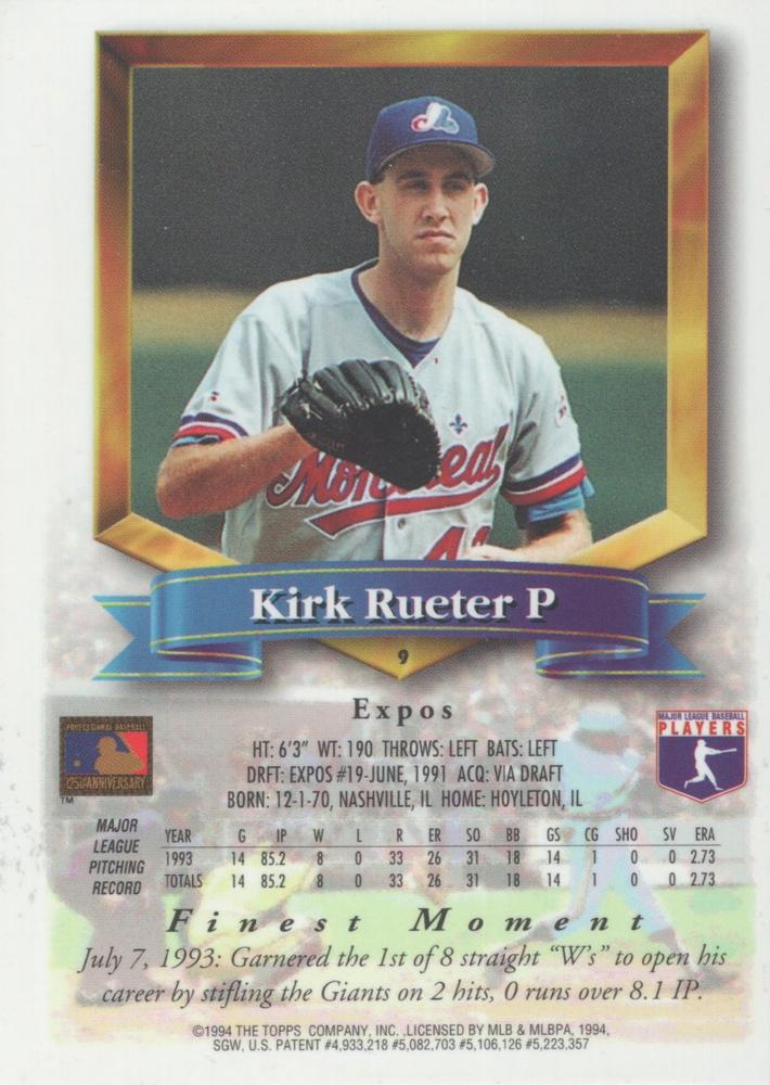 Kirk Rueter  baseball card collectible - Main Image 2