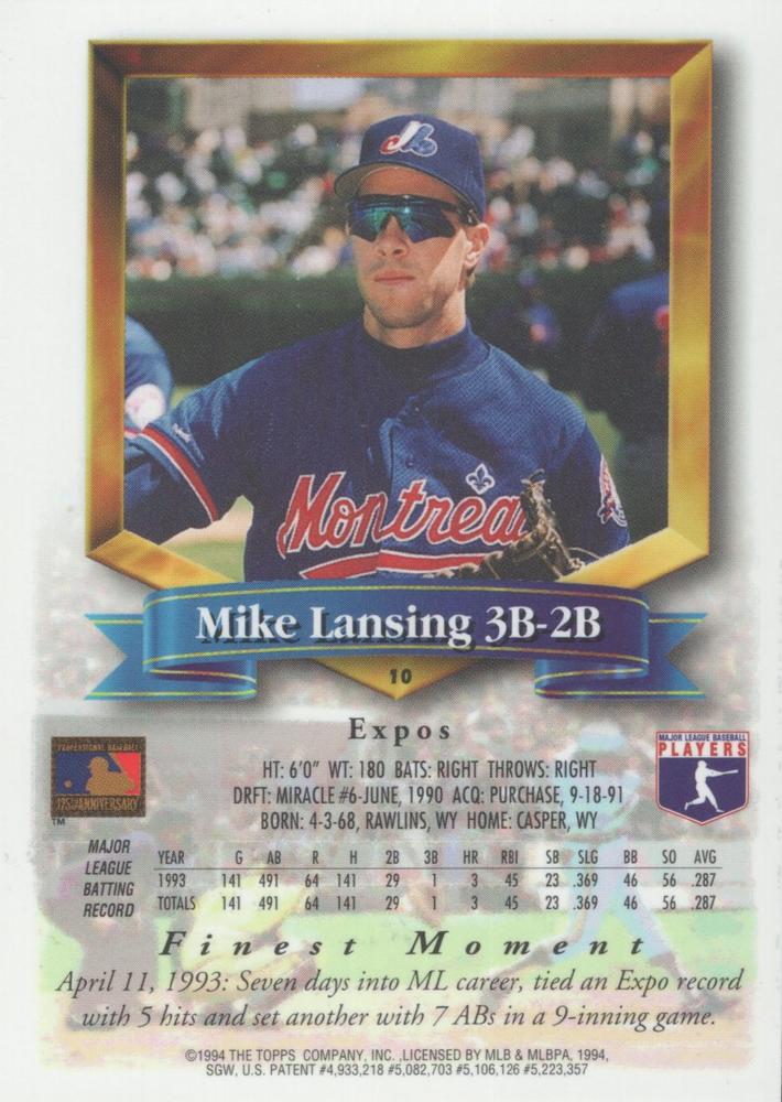 Mike Lansing  baseball card collectible - Main Image 2