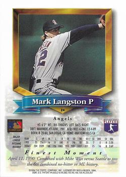 Mark Langston  baseball card collectible - Main Image 2