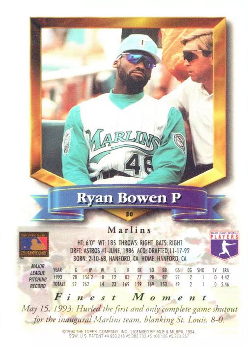 Ryan Bowen  baseball card collectible - Main Image 2