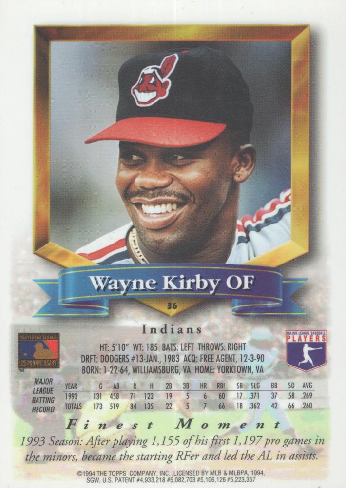 Wayne Kirby  baseball card collectible - Main Image 2