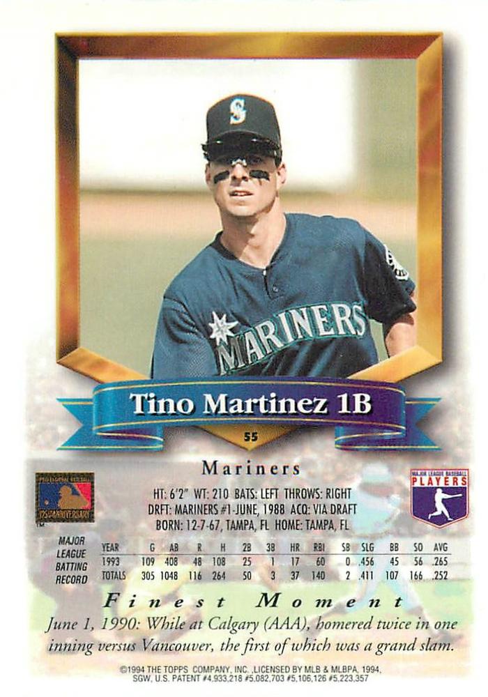 Tino Martinez  baseball card collectible - Main Image 2