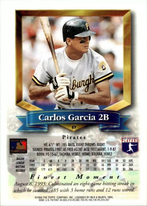 Carlos Garcia  baseball card collectible - Main Image 2