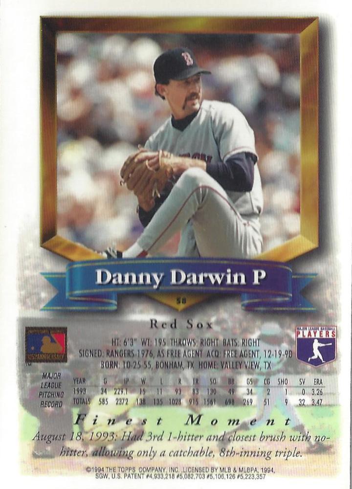 Danny Darwin  baseball card collectible - Main Image 2