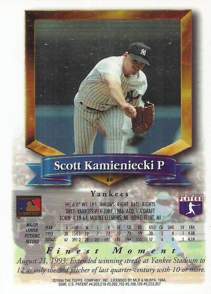 Scott Kamieniecki  baseball card collectible - Main Image 2