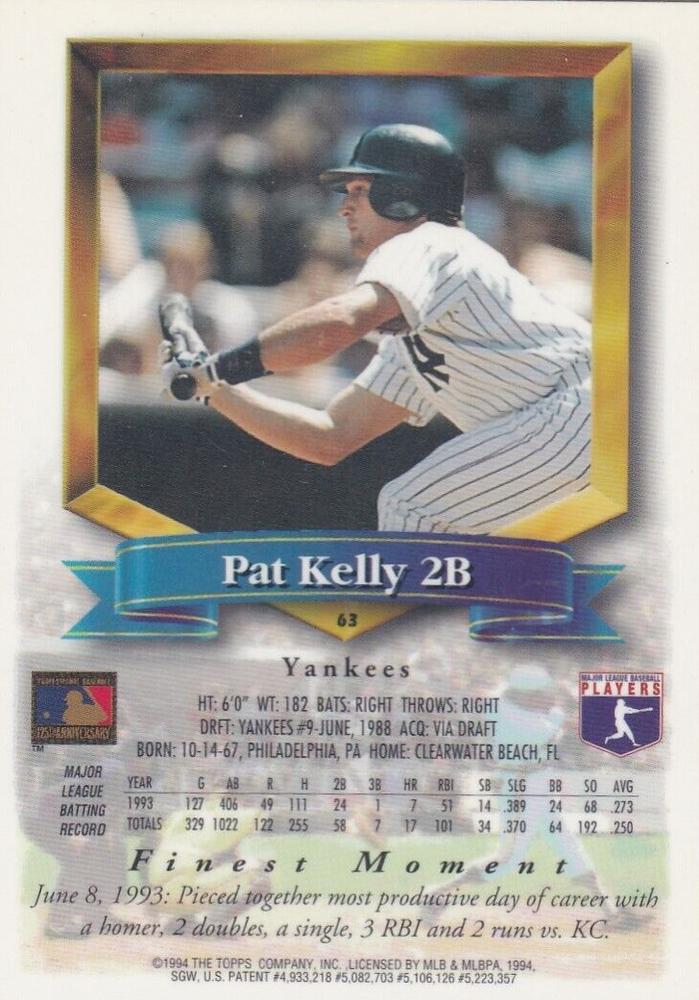 Pat Kelly  baseball card collectible - Main Image 2
