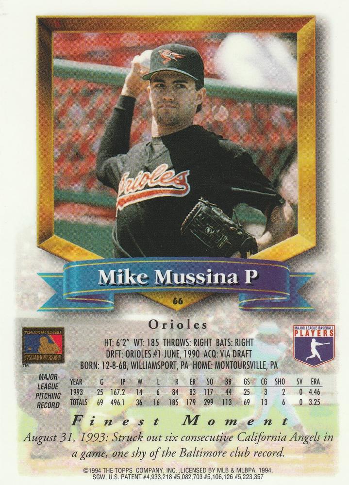 Mike Mussina  baseball card collectible - Main Image 2