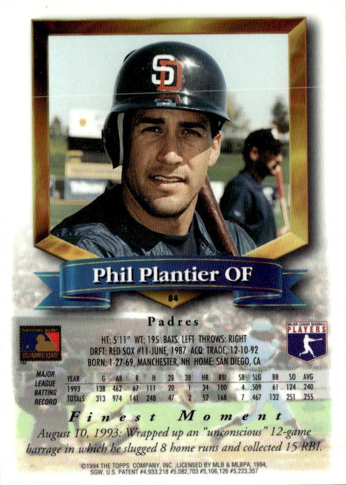 Phil Plantier  baseball card collectible - Main Image 2