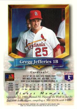 Gregg Jefferies  baseball card collectible - Main Image 2