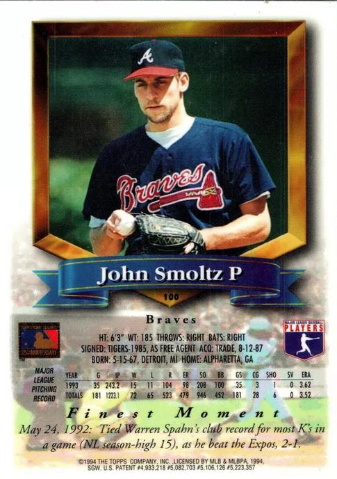John Smoltz  baseball card collectible - Main Image 2