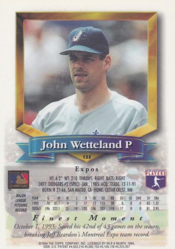 John Wetteland  baseball card collectible - Main Image 2