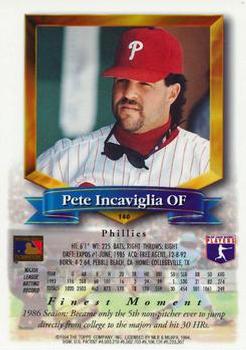 Pete Incaviglia  baseball card collectible - Main Image 2