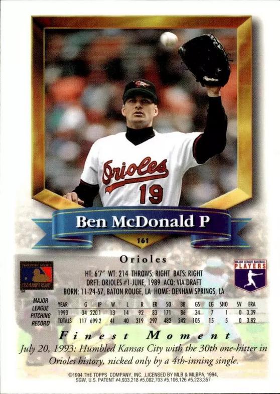 Ben McDonald  baseball card collectible - Main Image 2