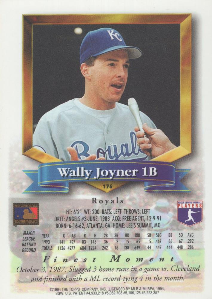 Wally Joyner  baseball card collectible - Main Image 2