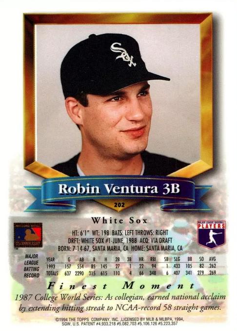 Robin Ventura  baseball card collectible - Main Image 2