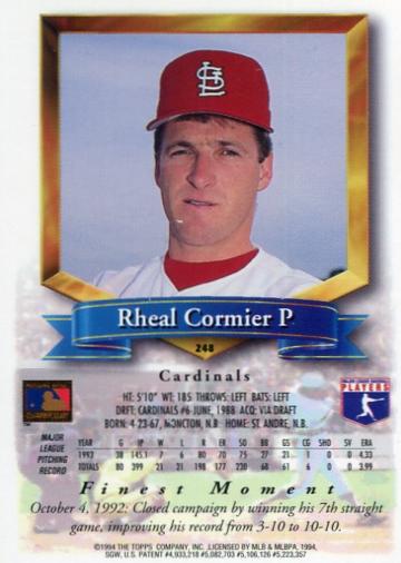 Rheal Cormier  baseball card collectible - Main Image 2