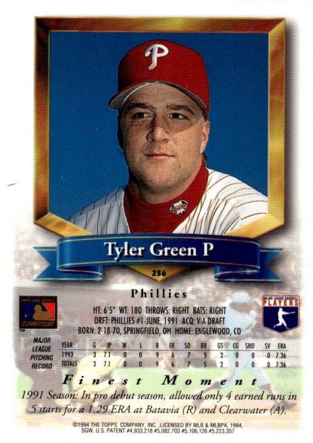 Tyler Green  baseball card collectible - Main Image 2