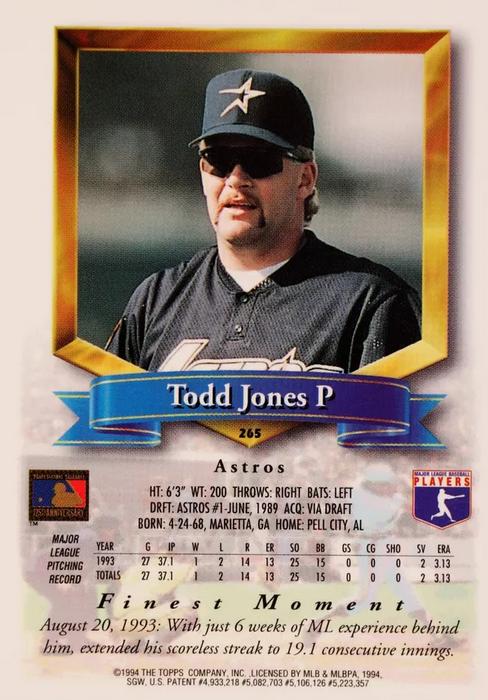 Todd Jones  baseball card collectible - Main Image 2